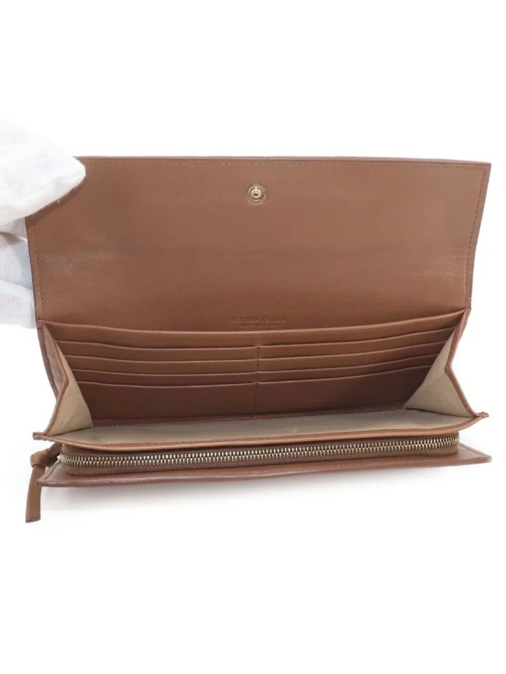 Bottega Veneta Intrecciato Bifold Wallet Leather Brown